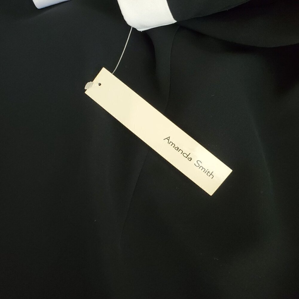 Amanda Smith Womens Black & White Sleeveless Sheath Dress Size 12 Stylish - Picture 5 of 12